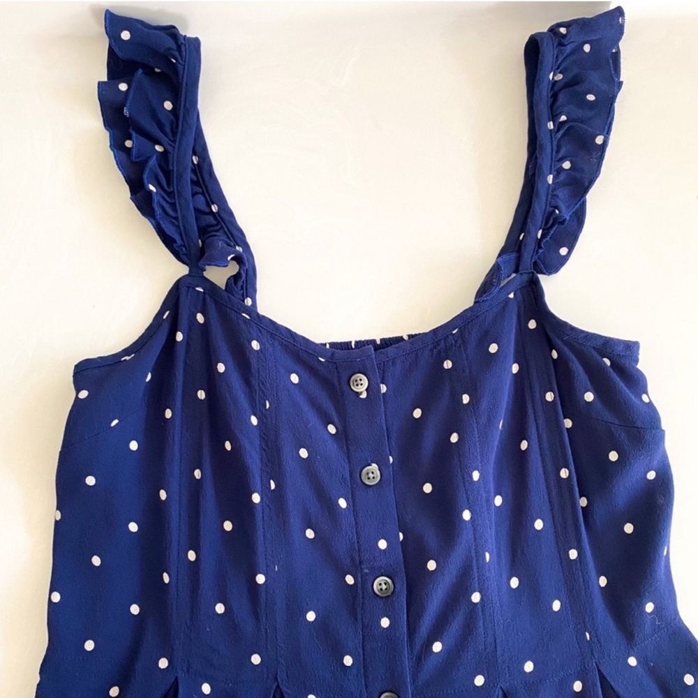 Madewell Ruffle Strap Button Down Polka Dot Dress… - image 8